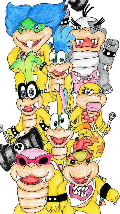 The Koopalings and Bowser Jr. by BBQ-Turtle on DeviantArt