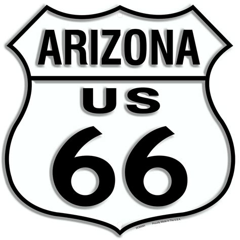 US ROUTE 66 ARIZONA 12 X 12" SHIELD METAL TIN EMBOSSED HISTORIC HIGHWAY ...