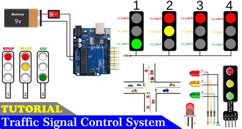 Arduino Traffic Light Schematic