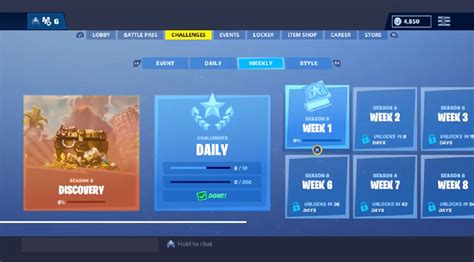 Fortnite Season 8 New Challenges Menu & Week 1 Challenges Overview ...