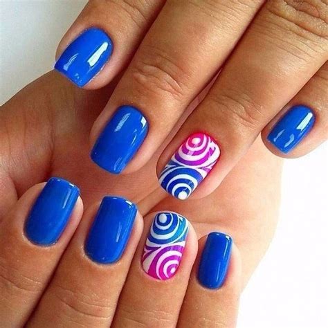 unghie colorate-blu-anulare-decorato | Blue nails, Blue nail art ...