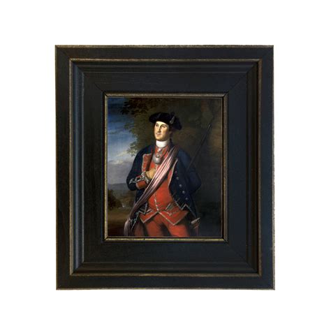 George Washington during French and Indian War Framed Oil Painting Print on Canvas in Distressed ...