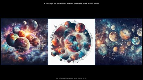 A collage of celestial bodies combined with music by mCasual on DeviantArt