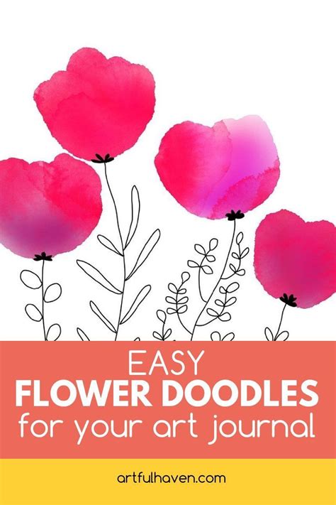 Flower Art Journal Tutorial | Flower doodles, Simple flower doodles ...