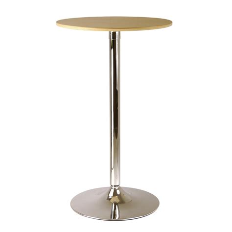 Winsome Kallie 23.5" Round Pub Table Veneer wood top with metal base by ...