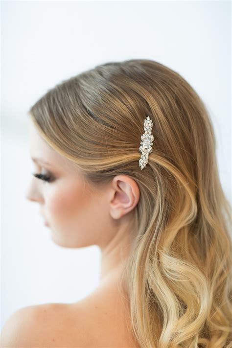 Wedding Pearl Hair Clip, Wedding Hair Accessory, CZ Pearl Bridal Hair Clip, Crystal Hair Clip ...