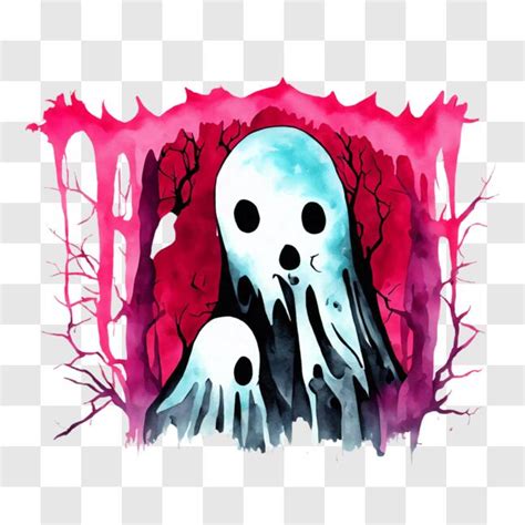 Download Spooky Ghost Painting for Halloween PNG Online - Creative Fabrica