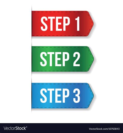 Step one two three progress Royalty Free Vector Image