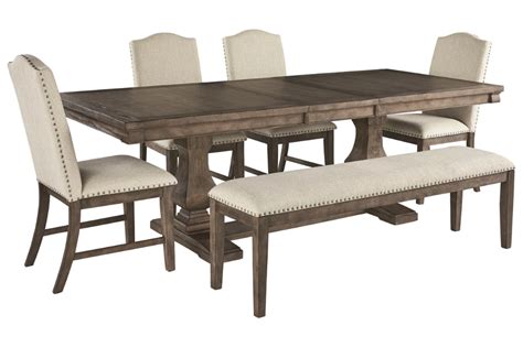 Johnelle Dining Table and 4 Chairs and Bench Set | Ashley Furniture HomeStore | Dining table ...