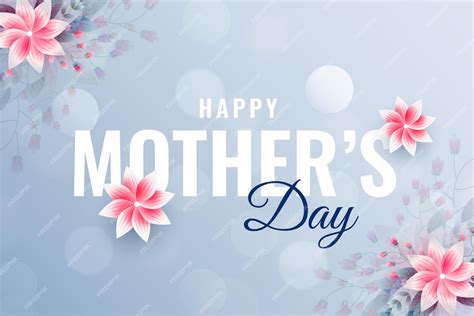 Free Vector | Flower style mothers day greeting card design