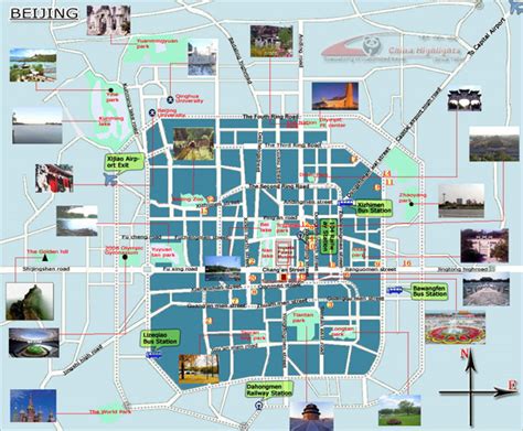 Detailed tourist map of Beijing city. Beijing city detailed tourist map ...