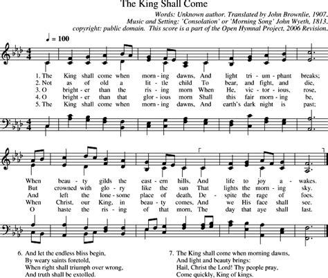 Open Hymnal Project: The King Shall Come