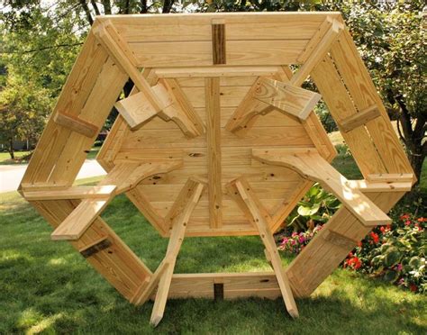 10 Free DIY Octagon Picnic Table Plans | Octagon picnic table plans, Octagon picnic table ...