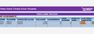 Video Game Tracker Excel Template: Track Games Easily & Accurately