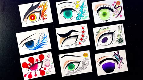 Drawing All Hashira Eyes and Their Breathing techniques - YouTube