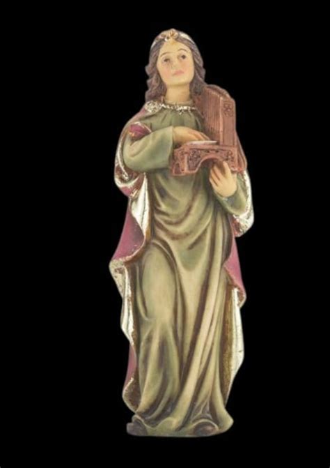 Saint Cecilia Statue Catholic Statues Beautiful Hand Painted - Etsy