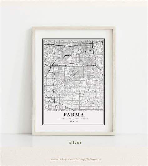 Parma Ohio map Parma OH map Parma city map Parma print | Etsy