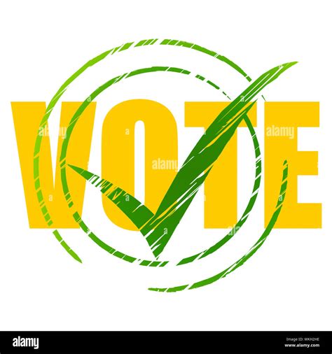 Tick Vote Indicating Affirm Election And Check Stock Photo - Alamy