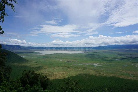 Spectacular View Onto the Vast Ngorongoro Crater with Lake Magadi Inside Stock Photo - Image of ...