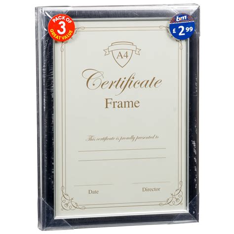 A4 Certificate Frame 3pk - Silver | Photo Frames, Frames