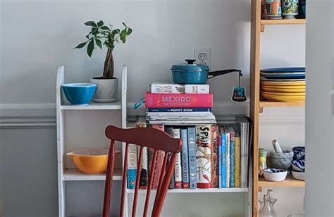 Small Spaces: Colorful Vintage Kitchen Shelf - Wonder & Sundry