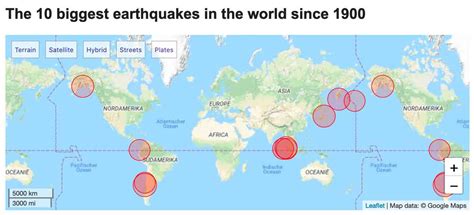 Top 10 largest earthquakes in the world since 1900