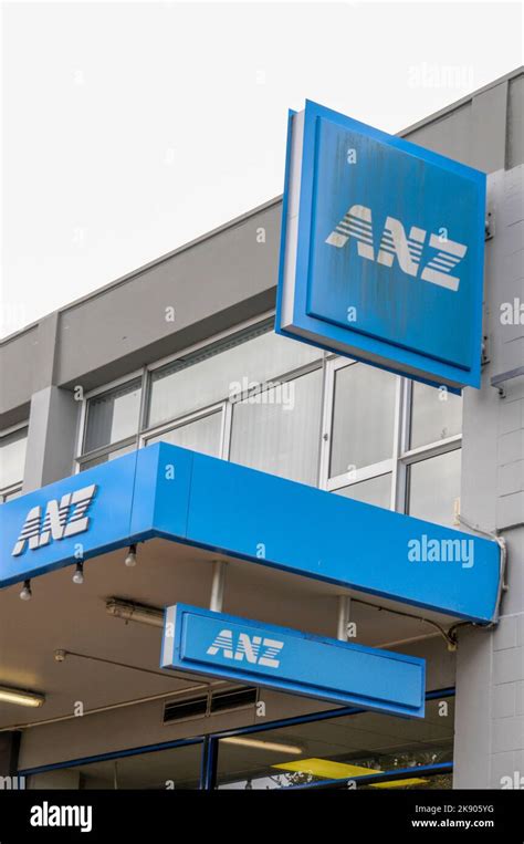 ANZ Bank logo (Australia and New Zealand Banking Group Limited) in New Zealand Stock Photo - Alamy