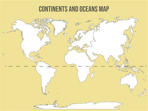 World Map Continents, Continents And Oceans, 5 Oceans Names, Printable Maps, Printables, Blank ...