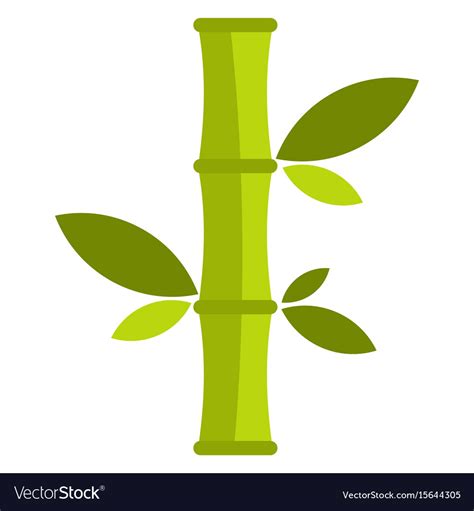 Flat cartoon green bamboo icon isolated on white Vector Image