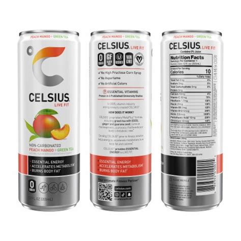 CELSIUS® Peach Mango Green Tea Energy Drink Can, 12 fl oz - King Soopers