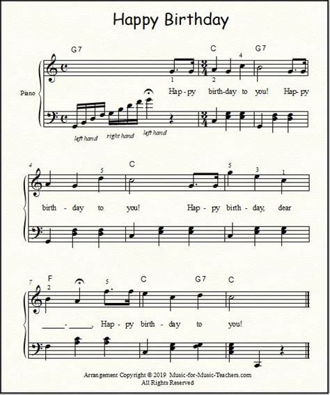 Happy Birthday Free Sheet Music for Guitar, Piano, & Lead Instruments