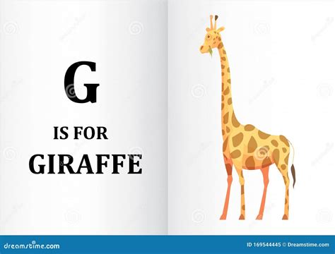 Letter G with a Giraffe Drawing Stock Illustration - Illustration of ...