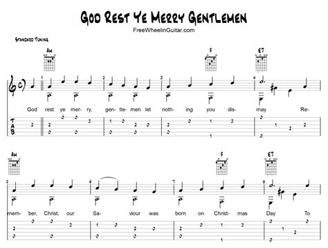 God Rest Ye Merry, Gentlemen - Guitar Tab - FreewheelinGuitar.com