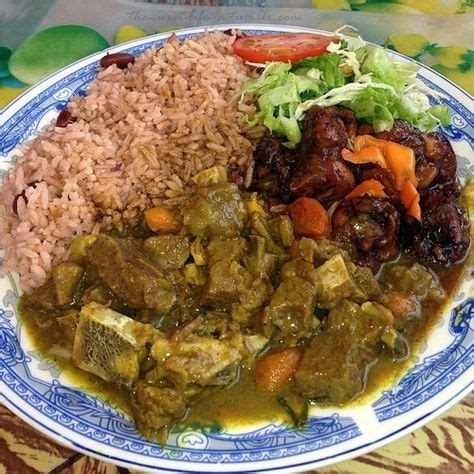 Curry goat, oxtail, rice and peas | Jamaican recipes, Jamaican cuisine ...