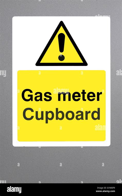 Gas meter safety sign Stock Photo - Alamy