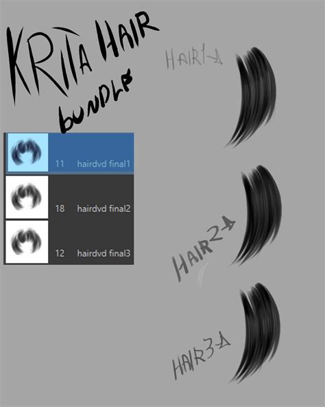 3 hair brushes bundle for krita by eldavid99 on DeviantArt