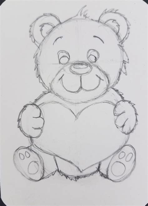 How to Draw a Teddy Bear with a Heart | Easy Step by Step - Art by Ro ...