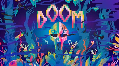 MF DOOM, music, illustration, artwork, blue HD Wallpaper