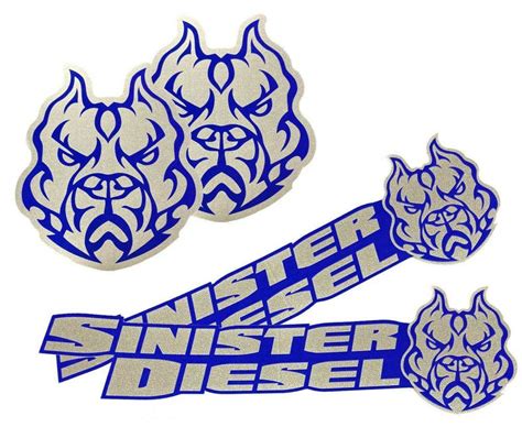 Sinister Diesel Stickers - 4 Pack Bulldog & Logo