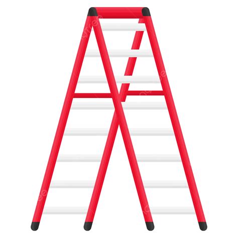 Red Folding Ladder Decoration Design Vector, Ladder, Folding, Red PNG ...