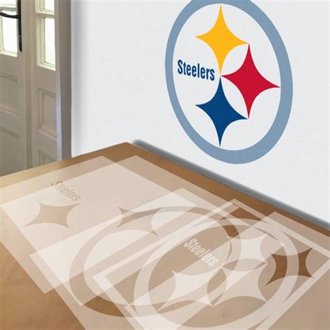 Pittsburgh Steelers stencil in 5 layers.