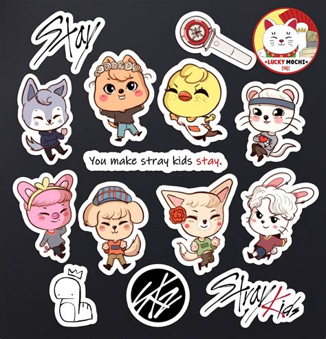 Stray Kids Skzoo Stickers | Kawaii Kpop Stickers | Дизайн наклейки, Милые рисунки, Стикер-арт