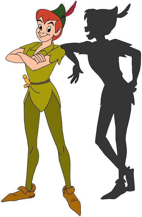 Peter Pan Standing With His Shadow - Peter Pan And His Shadow Cartoon Clipart - Full Size ...