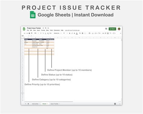 Issue Tracker Template, Google Sheets Issue Tracker, Project Management ...