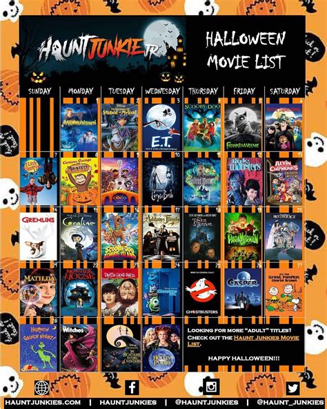 Halloween movie list for kids | Halloween movies kids, Halloween movies ...