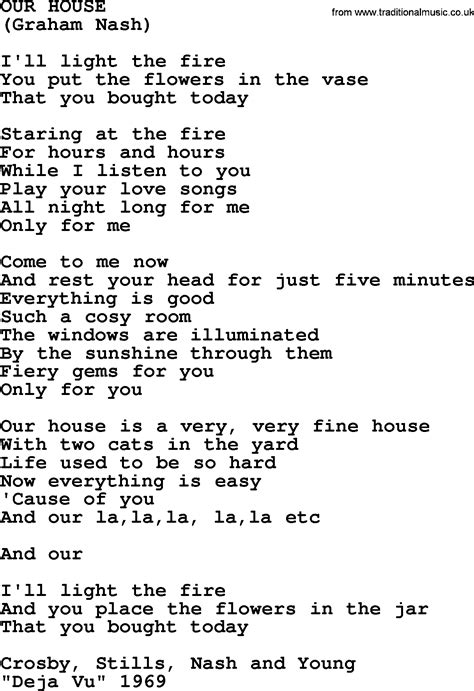 Our House, by The Byrds - lyrics with pdf