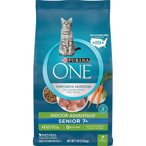 Purina ONE Indoor Advantage Senior 7+ Chicken Dry Cat Food, 7 lbs | Allivet