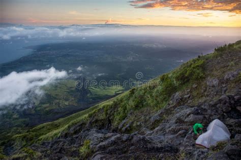 Hiking on the Mayon Volcano Stock Photo - Image of outdoor, camp: 154630894