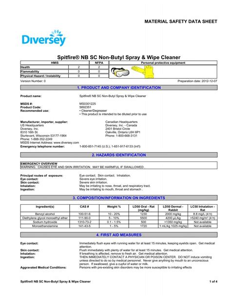 MATERIAL SAFETY DATA SHEET TASKI Action Chemical | svauto.dk