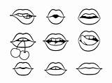 Kissing Lips Coloring Page sketch template